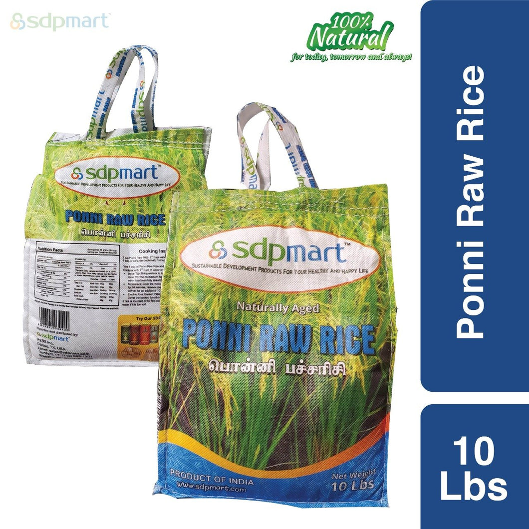 SDPMart Premium Ponni Raw Rice - 10 lbs