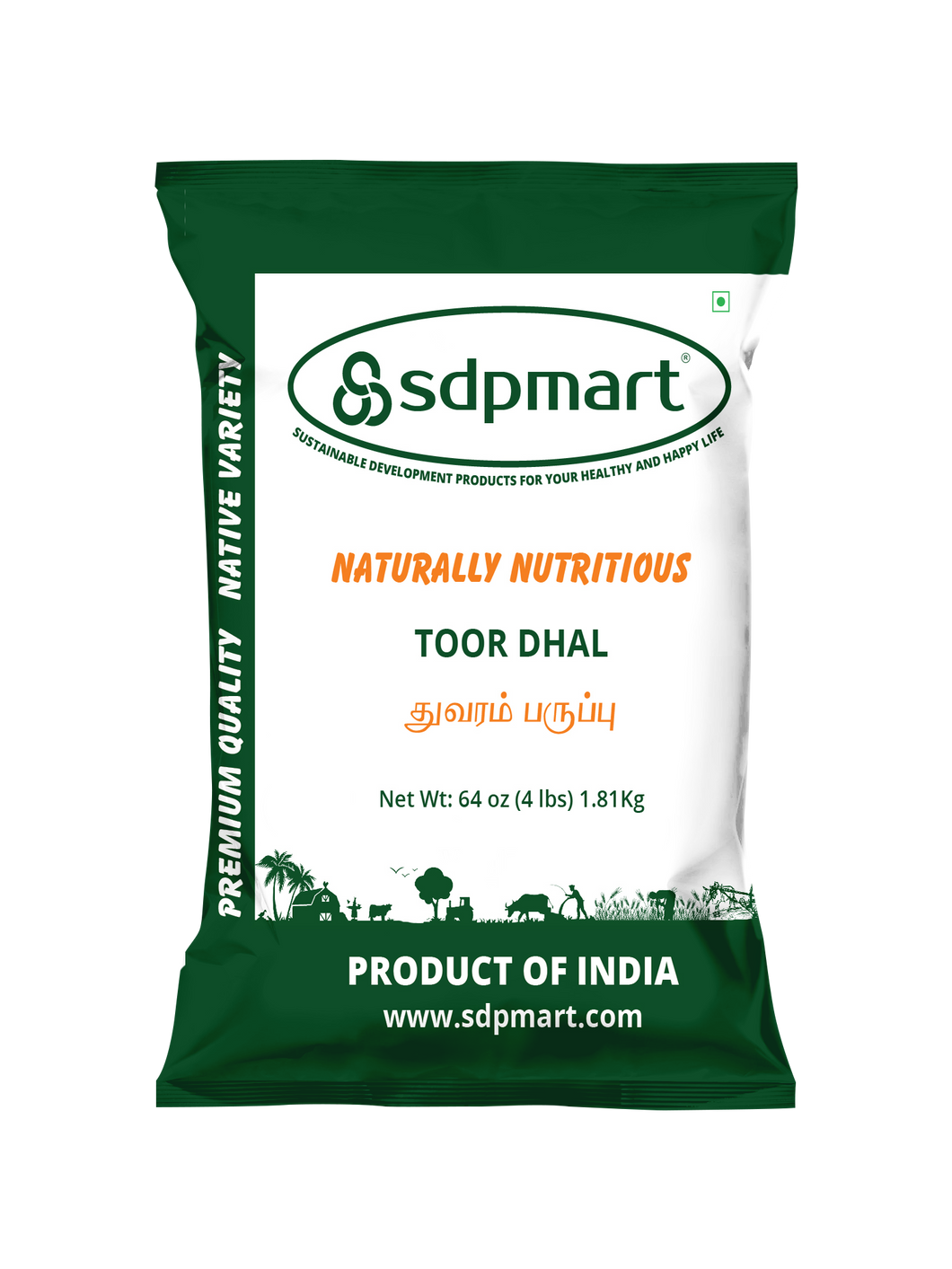 SDPMart Premium Native Toor Dhal - 1.81 Kg (4 Lbs)
